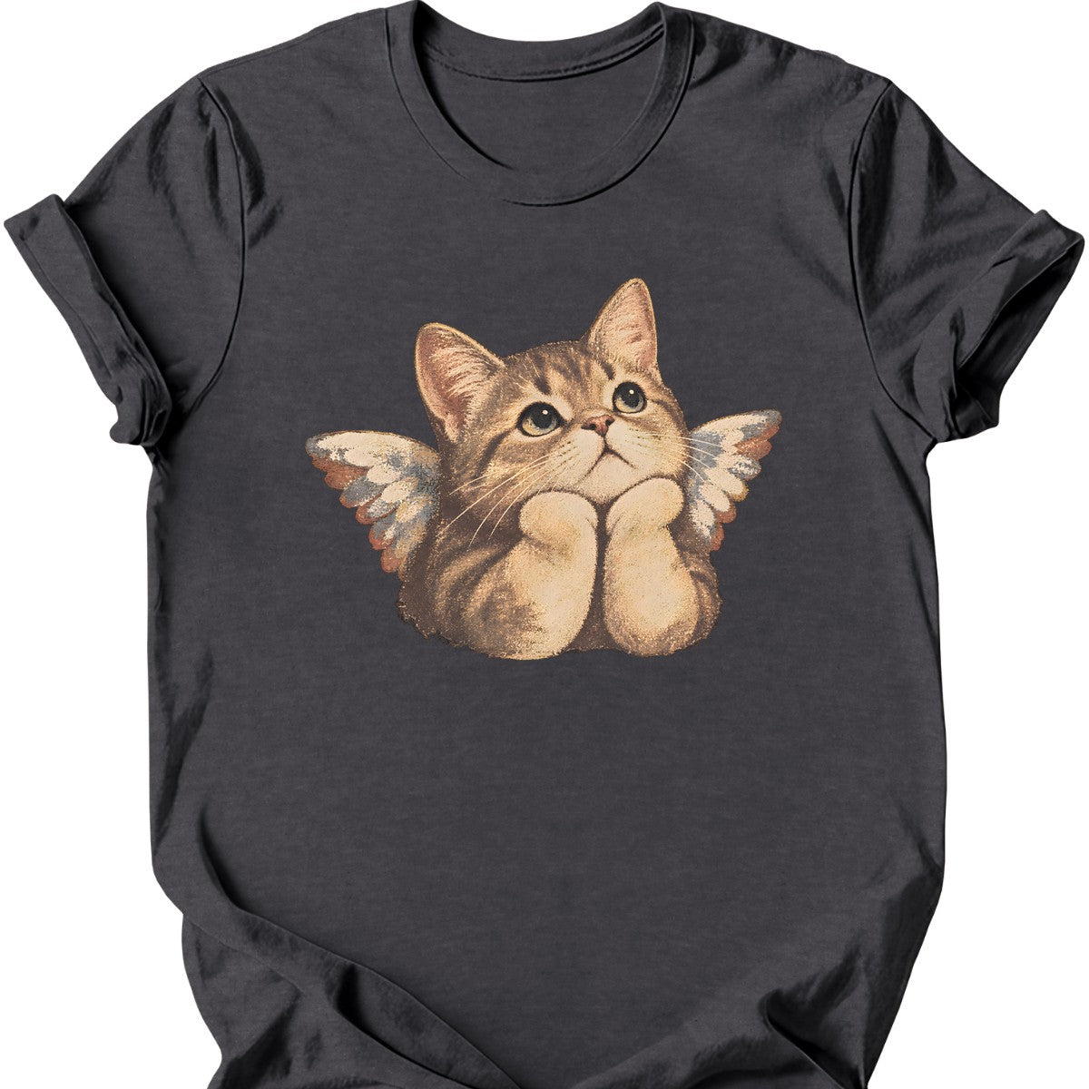 Cherub Cat T-Shirt — Dark Heather