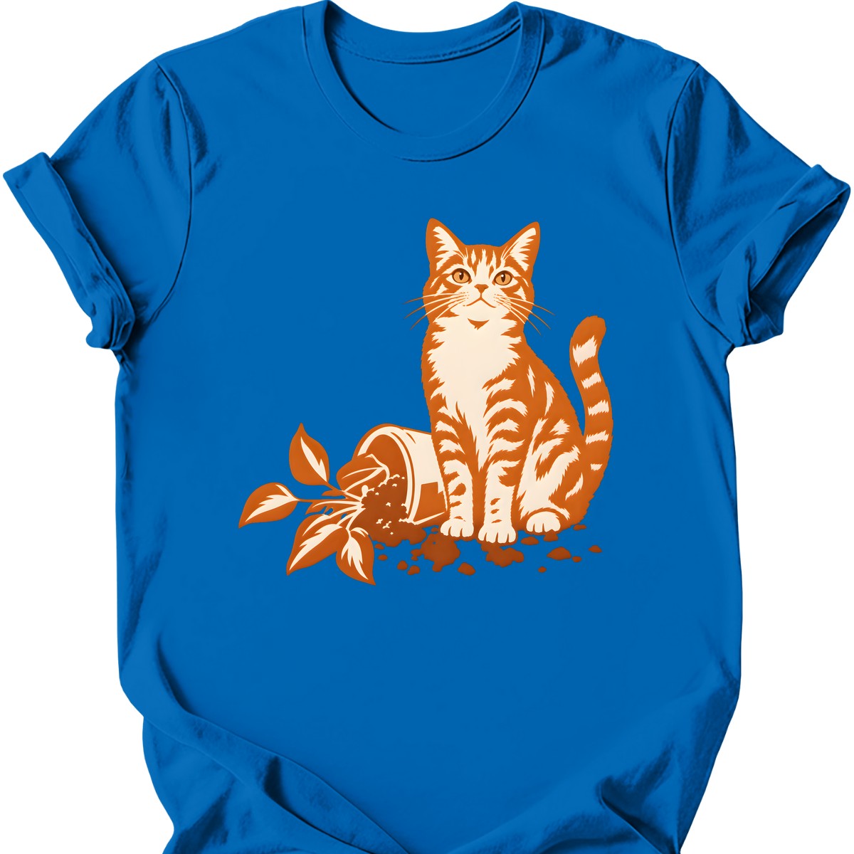 Orange Cat Chaos T-Shirt — Royal
