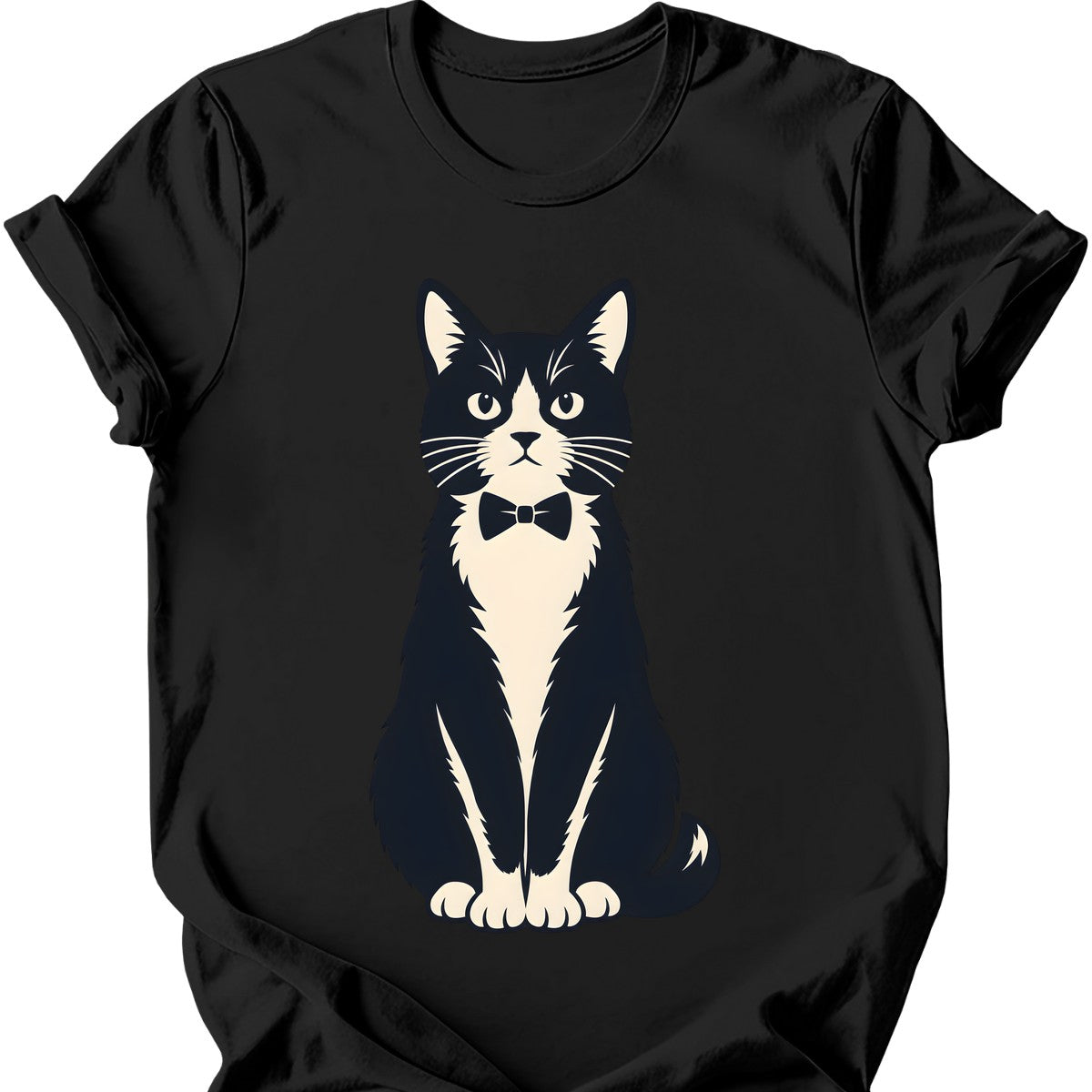 Formal Tuxedo Cat T-Shirt — Black