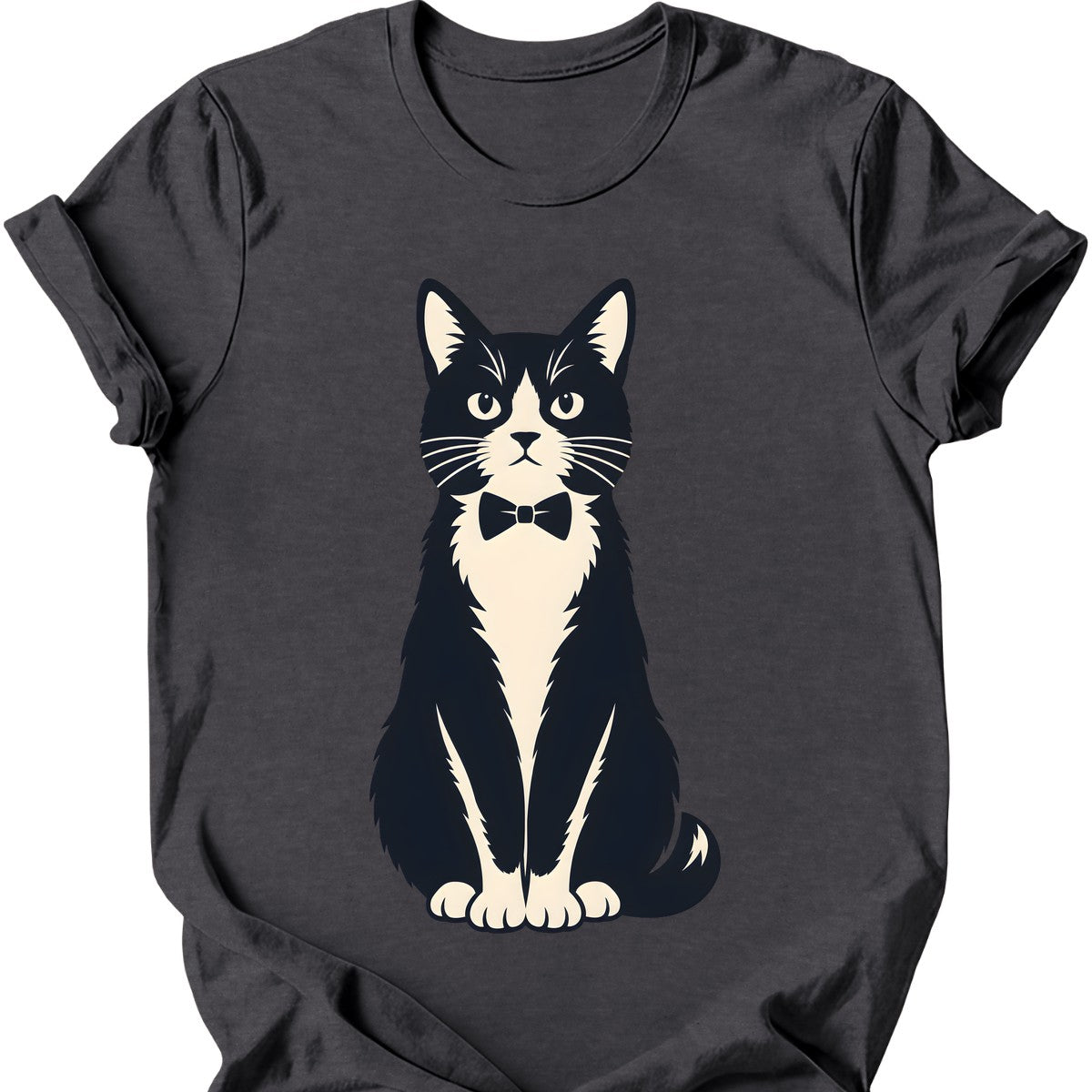Formal Tuxedo Cat T-Shirt — Dark Heather