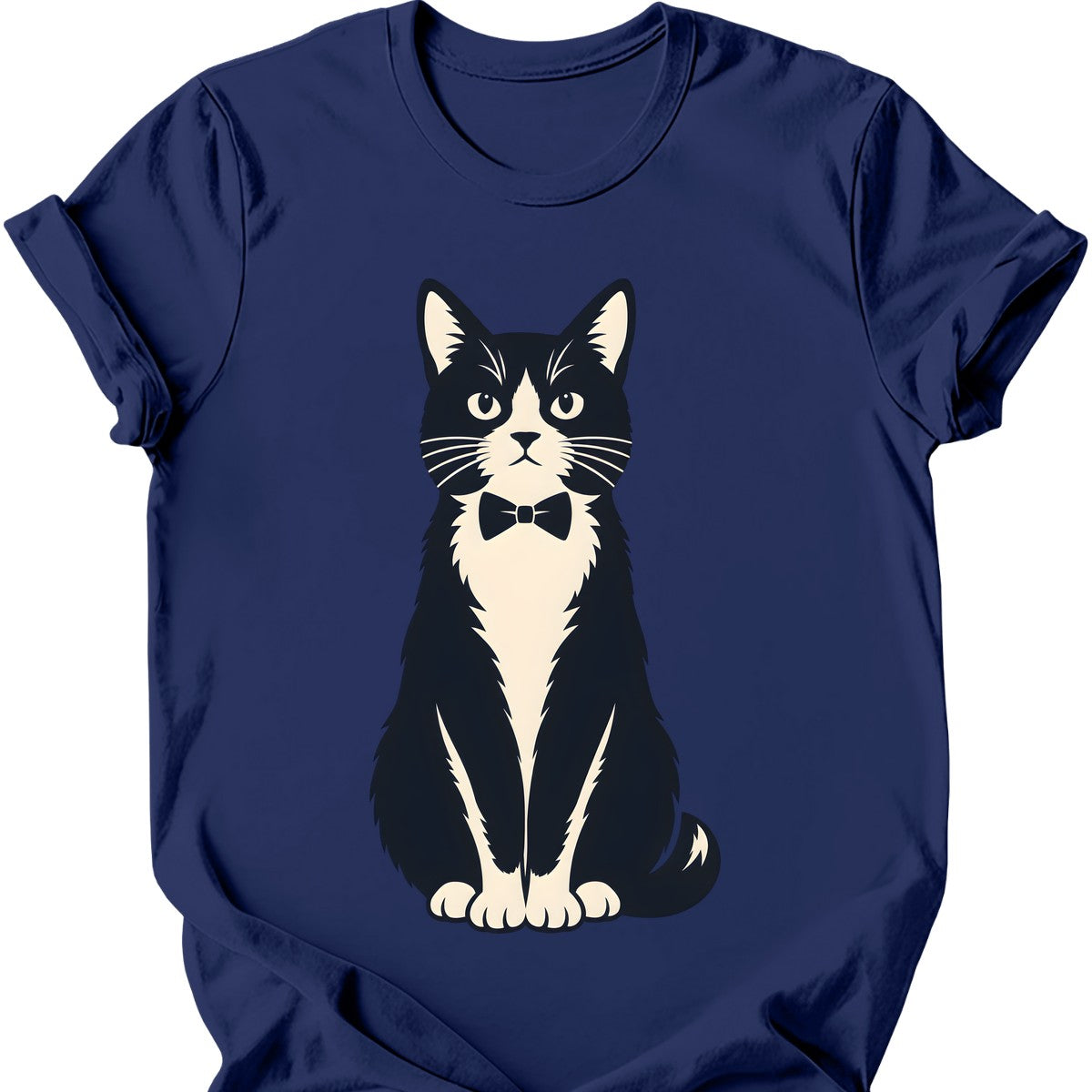 Formal Tuxedo Cat T-Shirt — Navy