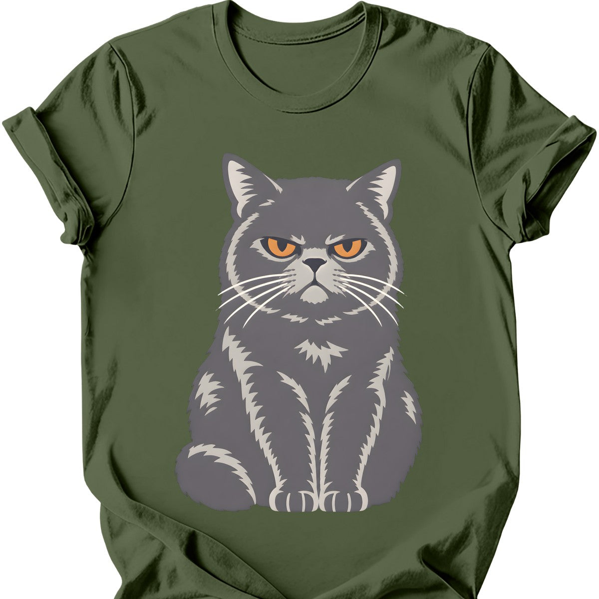 Unimpressed British Shorthair T-Shirt — Military Green