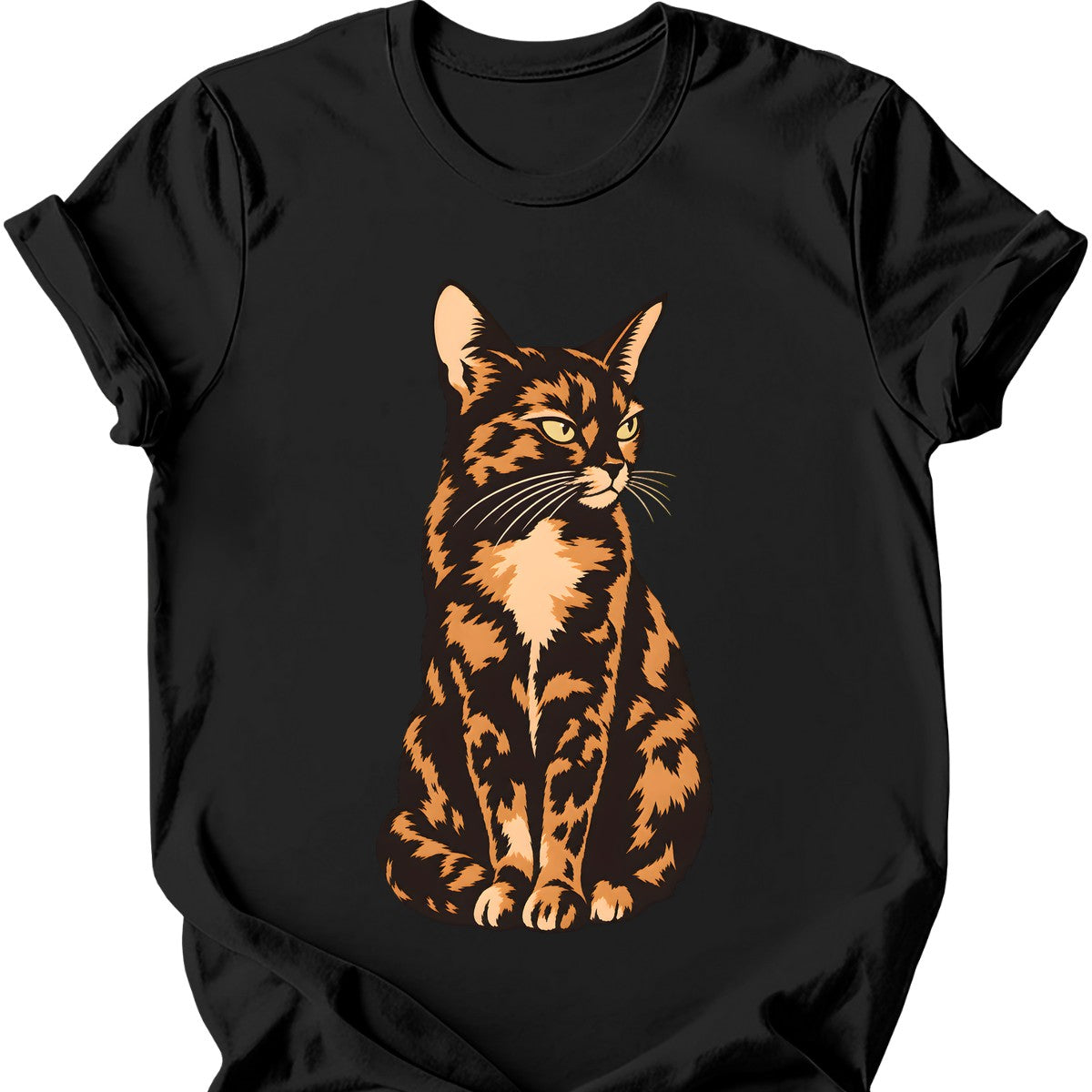 Tortitude Cat T-Shirt — Black