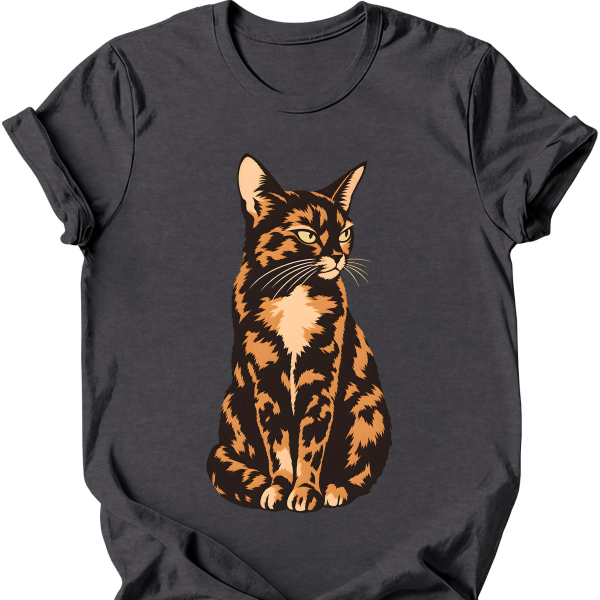 Tortitude Cat T-Shirt — Dark Heather