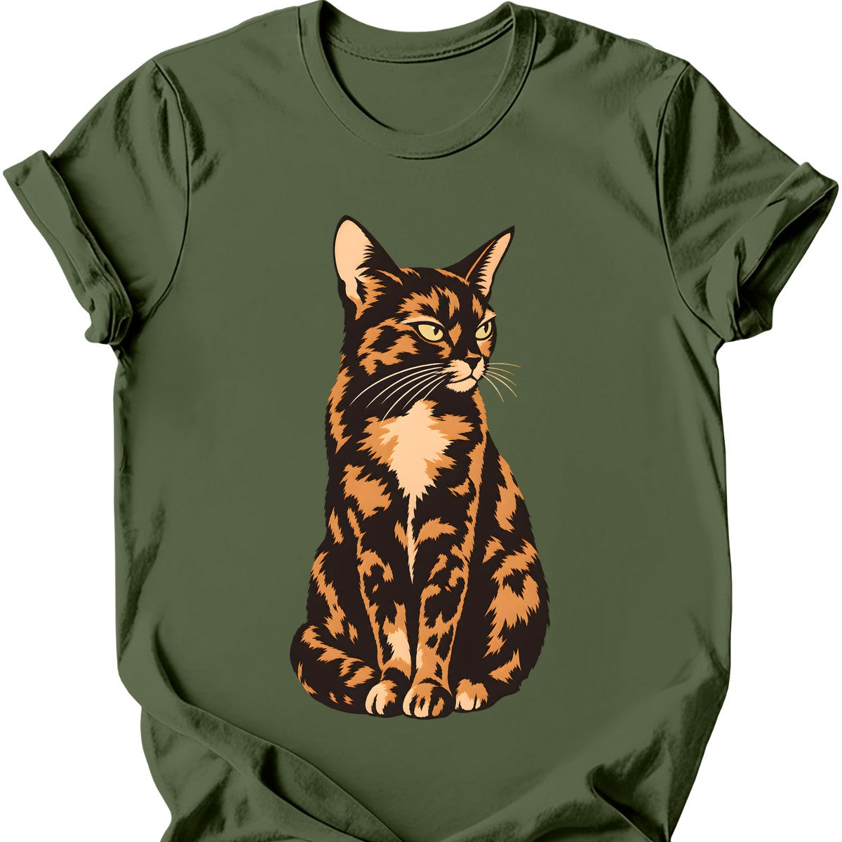 Tortitude Cat T-Shirt — Military Green