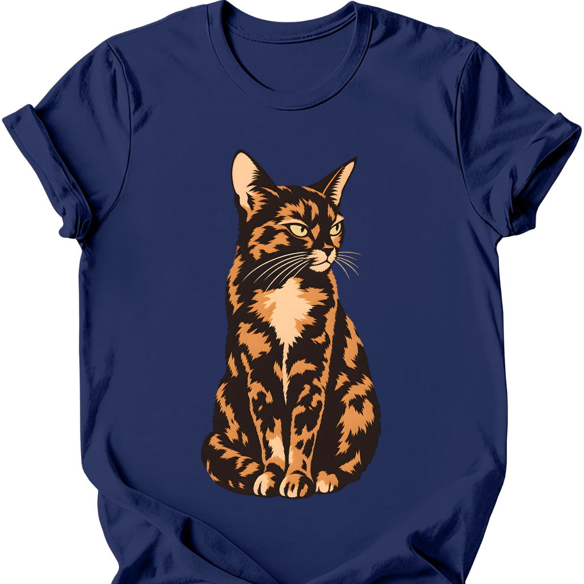 Tortitude Cat T-Shirt — Navy