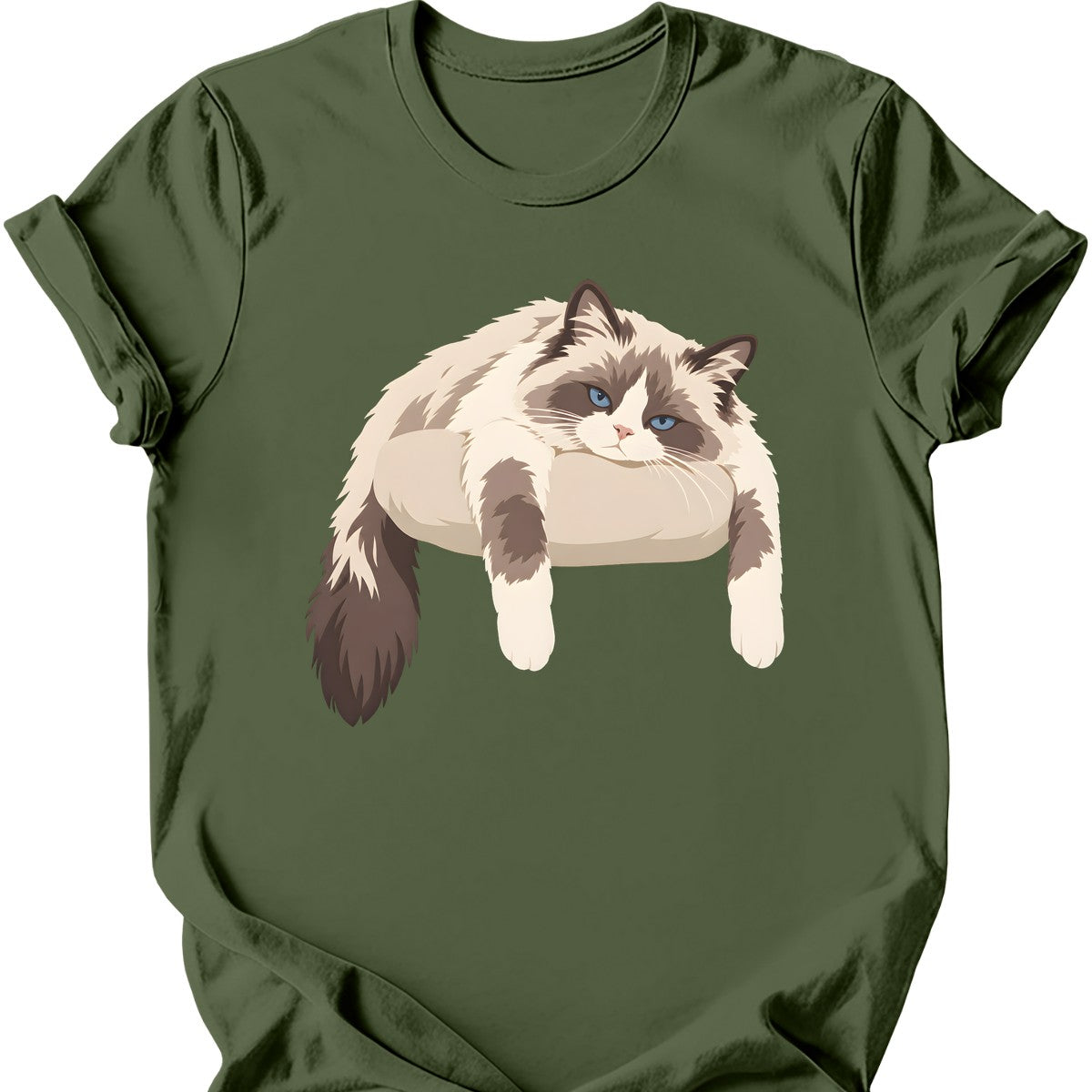 Ragdoll Flop T-Shirt — Military Green