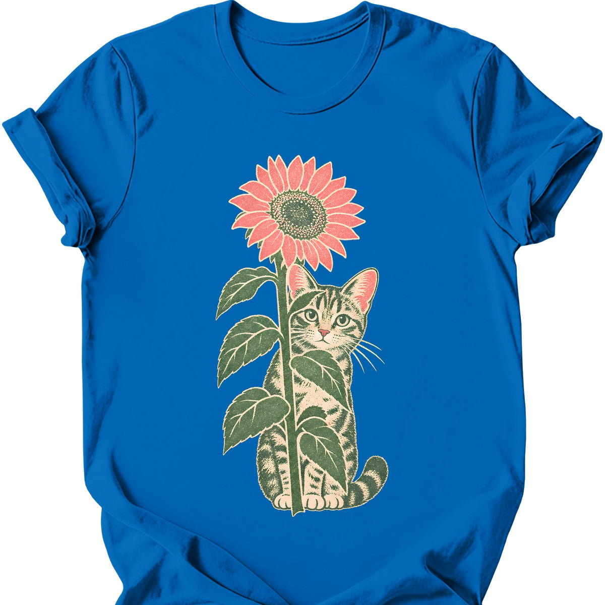 Sunflower Cat T-Shirt — Royal