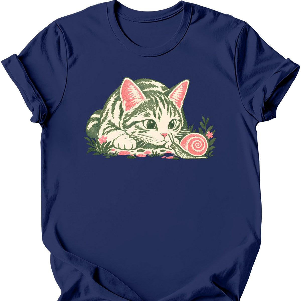 Cat and Snail T-Shirt — Navy
