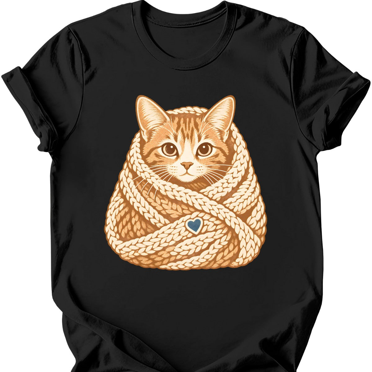 Blanket Burrito Cat T-Shirt — Black