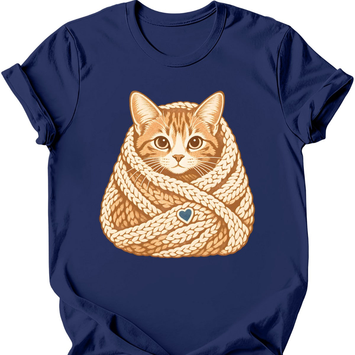 Blanket Burrito Cat T-Shirt — Navy
