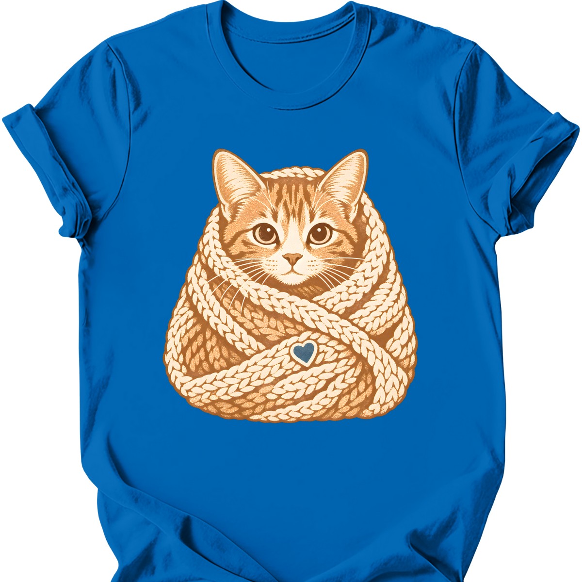 Blanket Burrito Cat T-Shirt — Royal