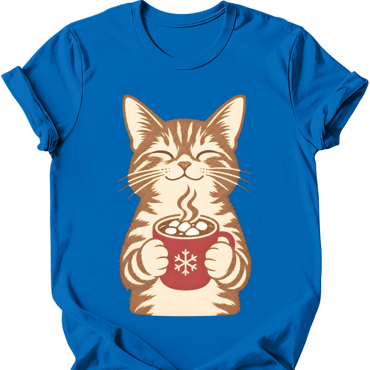 Hot Cocoa Cat T-Shirt — Royal