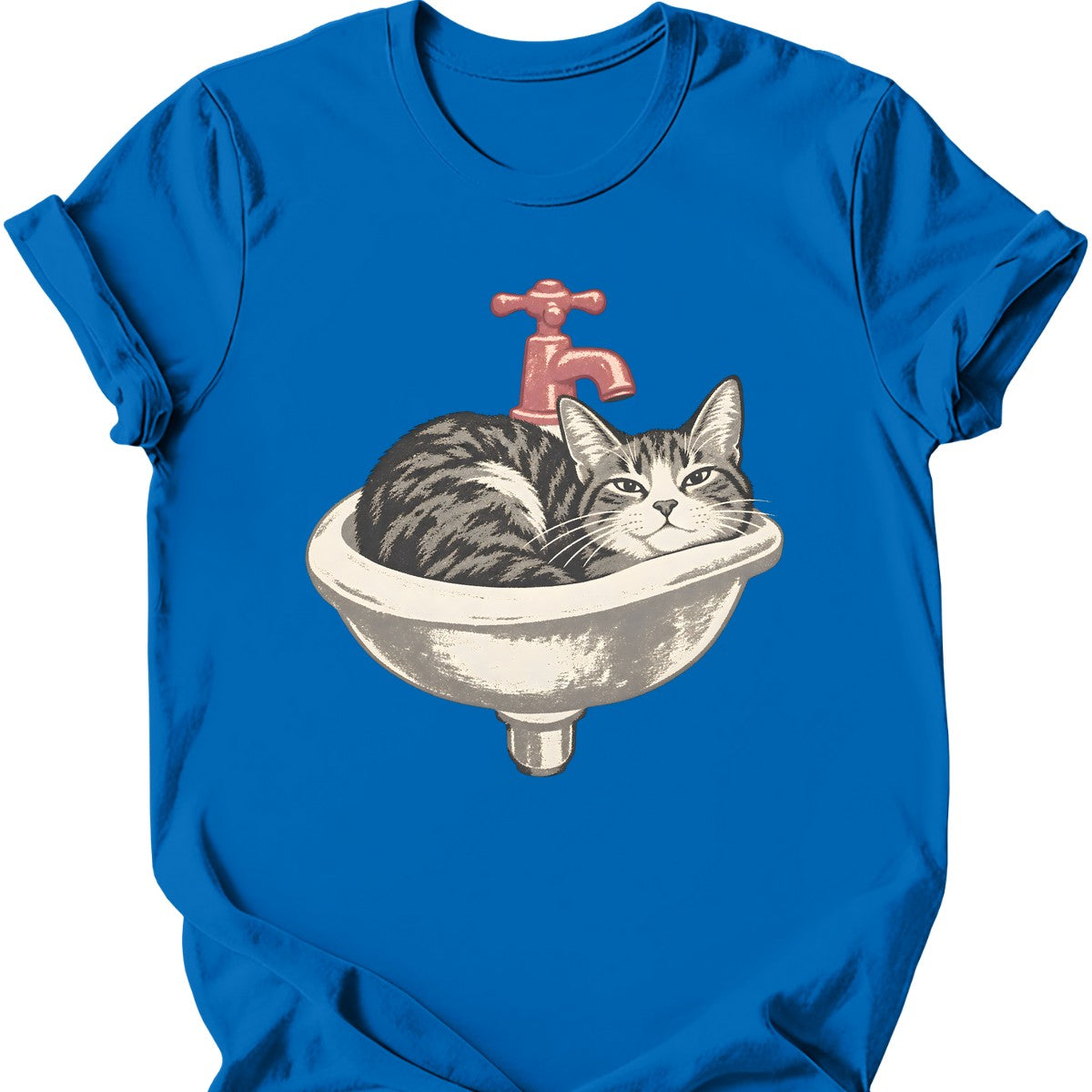 Sink Cat T-Shirt — Royal