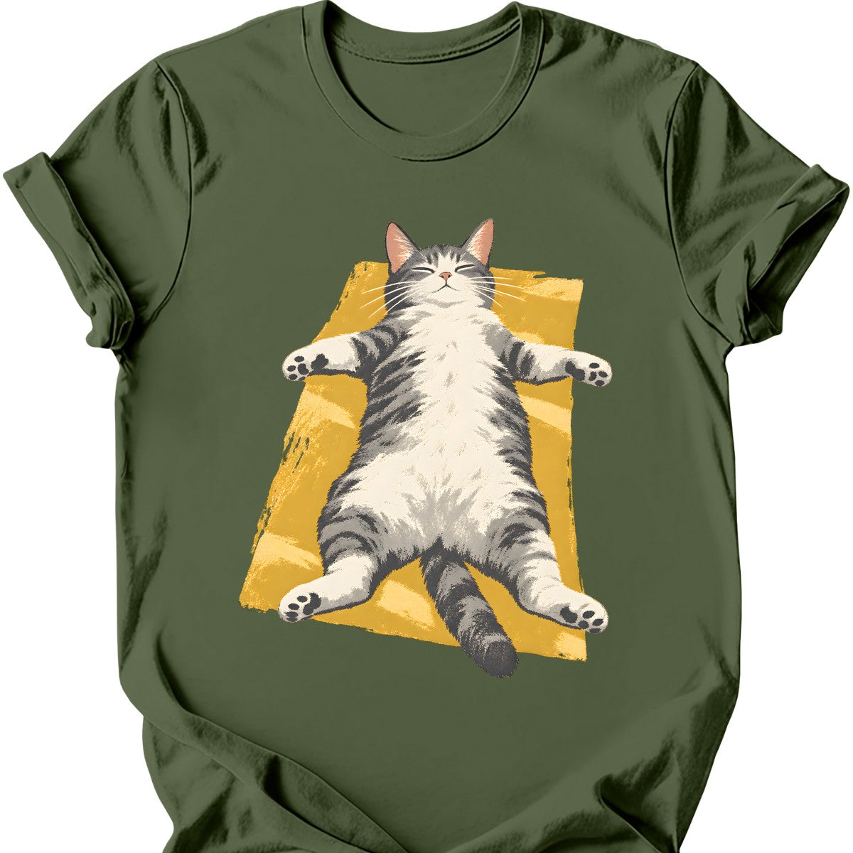 Sunbeam Cat T-Shirt — Military Green