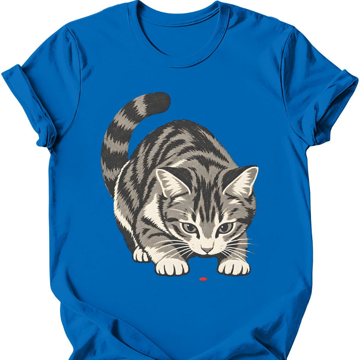 Red Dot Cat T-Shirt — Royal