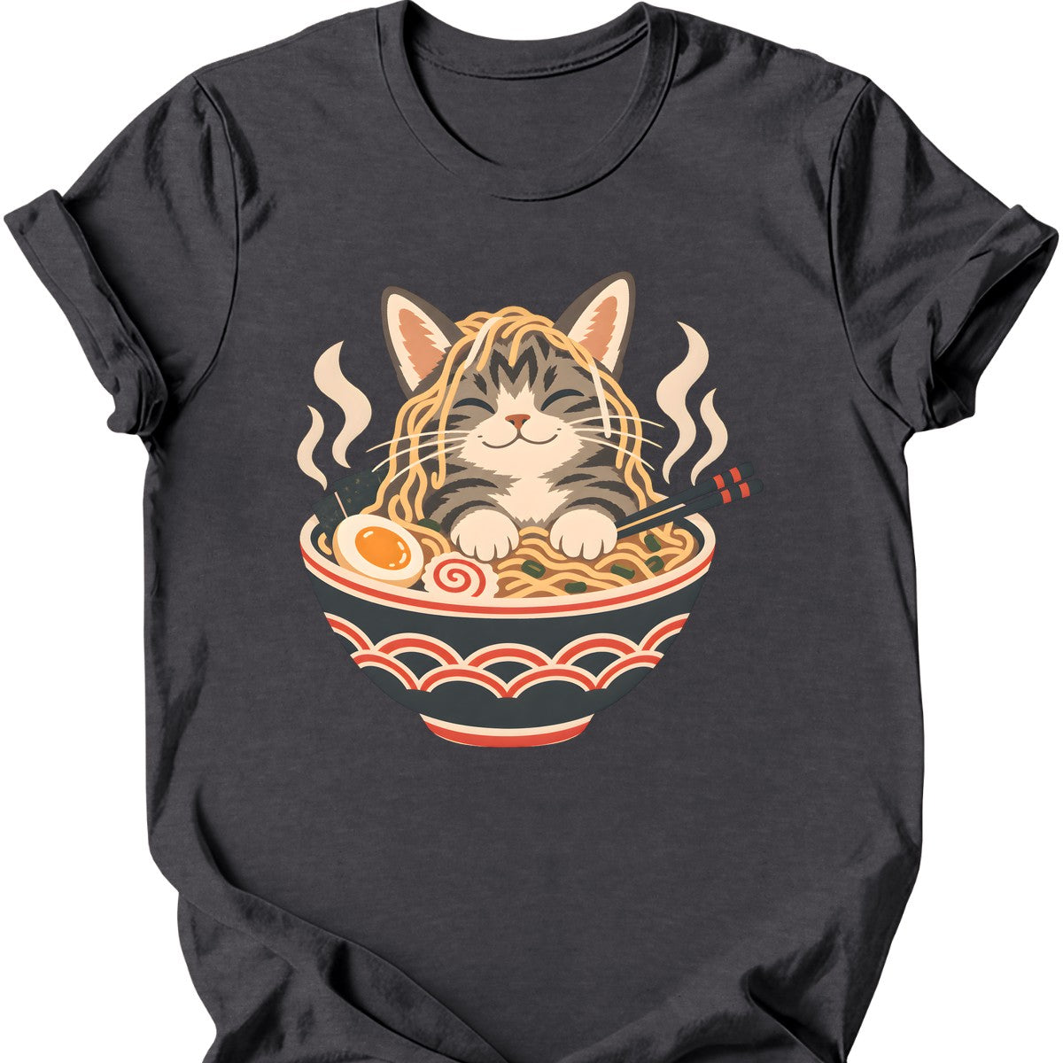 Ramen Cat T-Shirt — Dark Heather
