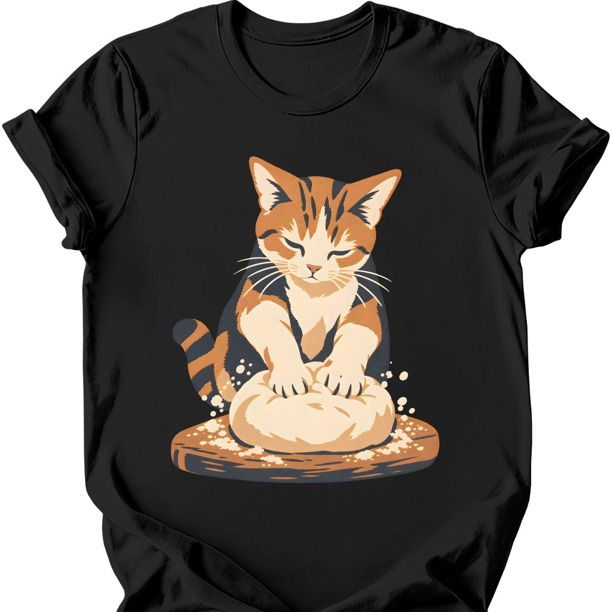 Making Biscuits Cat T-Shirt — Black