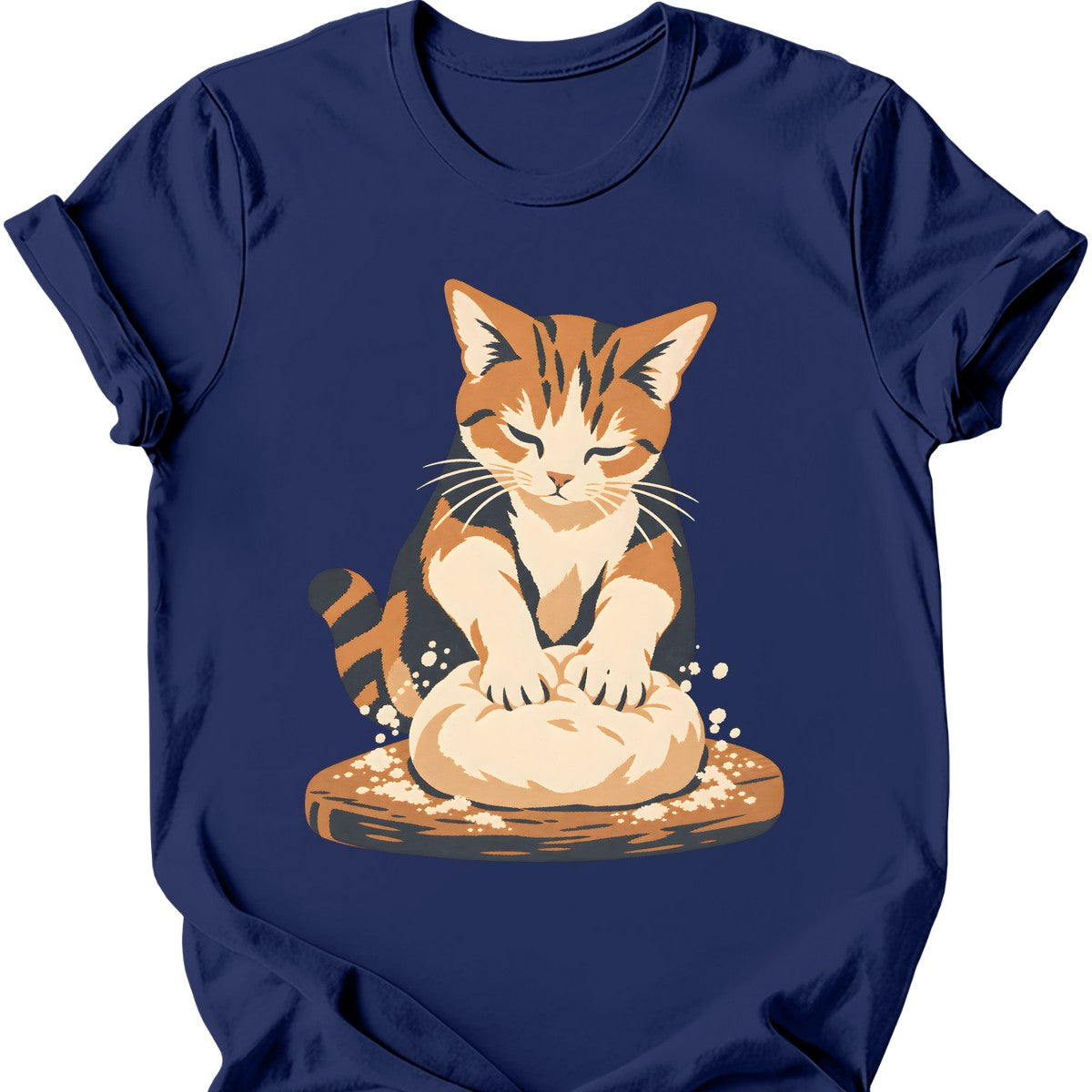 Making Biscuits Cat T-Shirt — Navy
