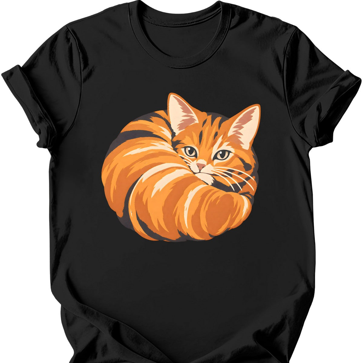 Croissant Cat T-Shirt — Black