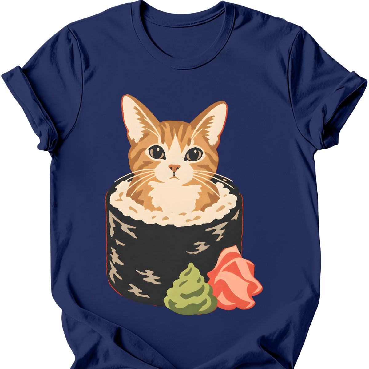 Sushi Cat T-Shirt — Navy