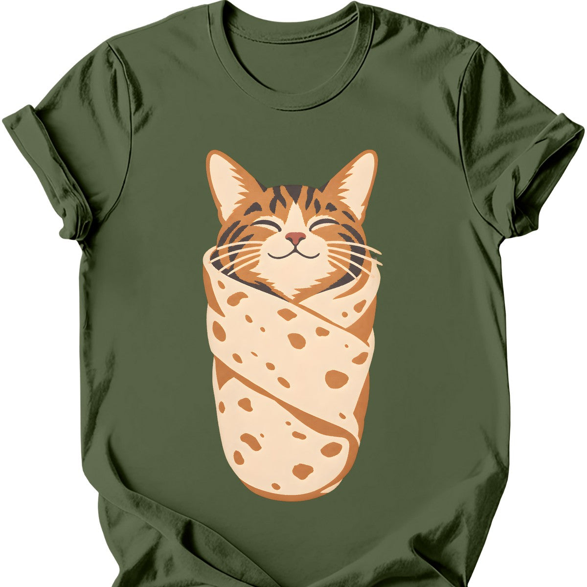 Purrito Cat T-Shirt — Military Green