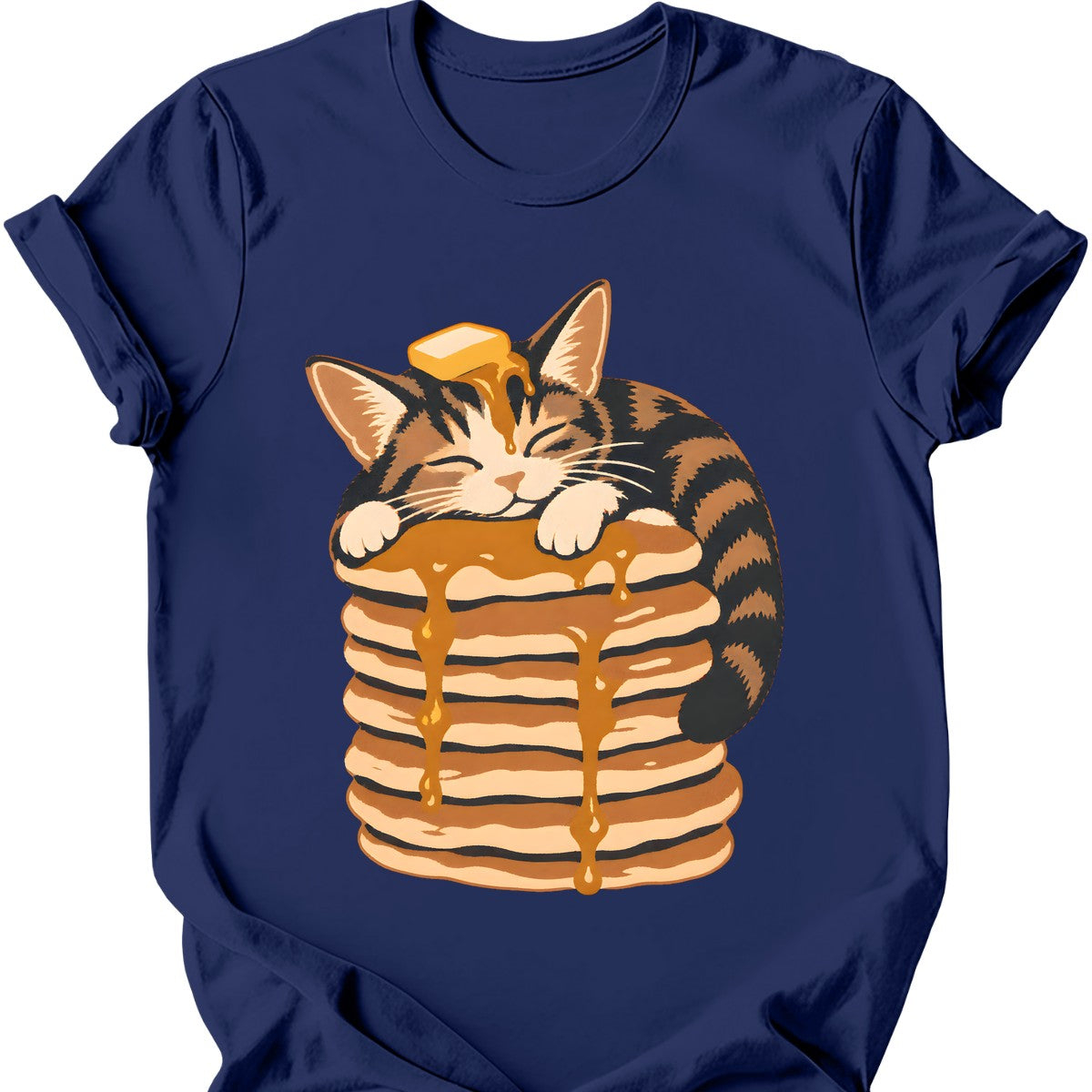 Pancake Cat T-Shirt — Navy
