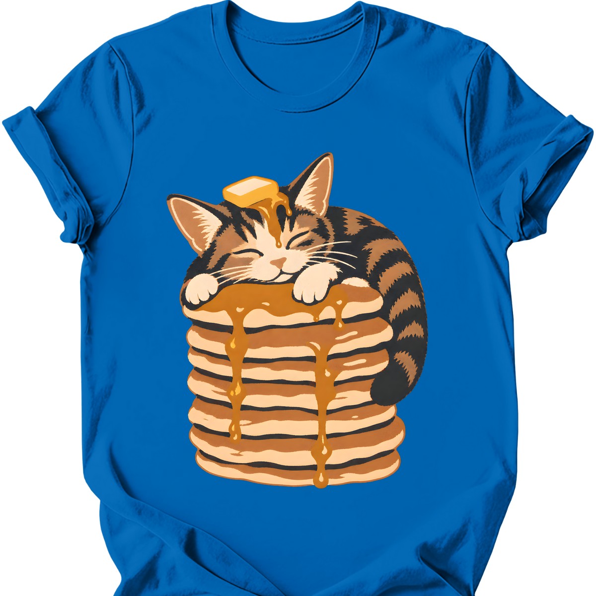 Pancake Cat T-Shirt — Royal