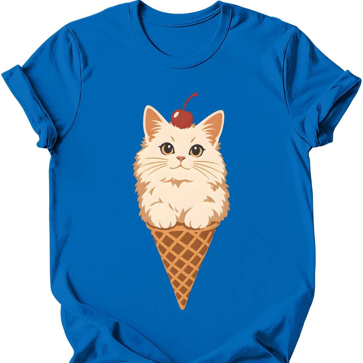 Ice Cream Cat T-Shirt — Royal