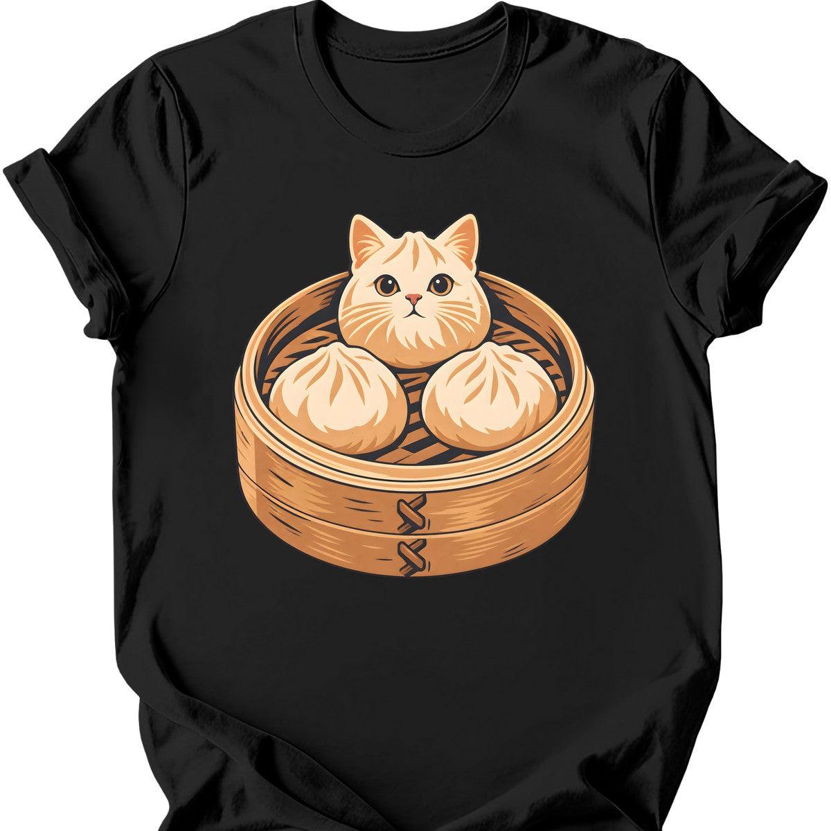 Dumpling Cat T-Shirt — Black