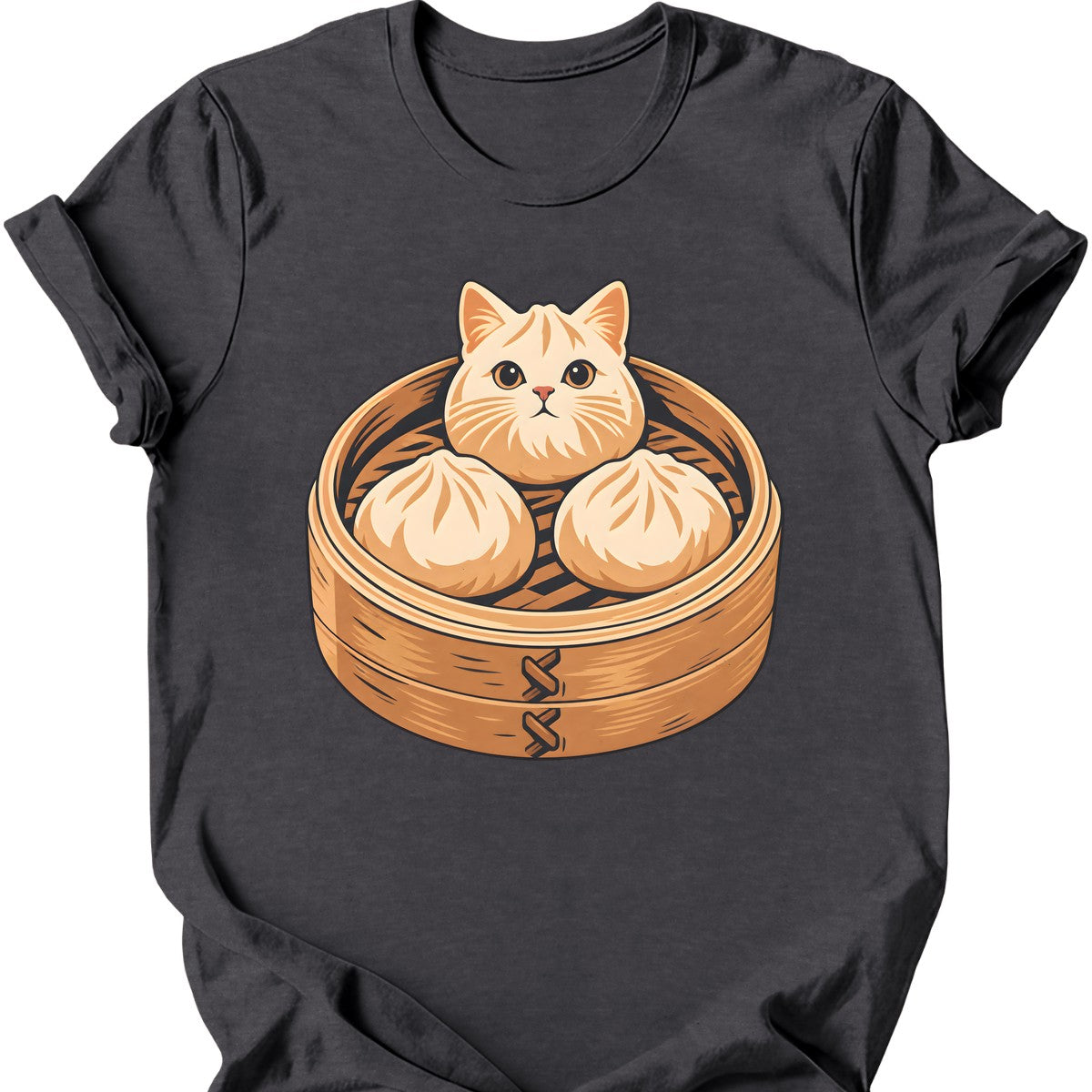 Dumpling Cat T-Shirt — Dark Heather