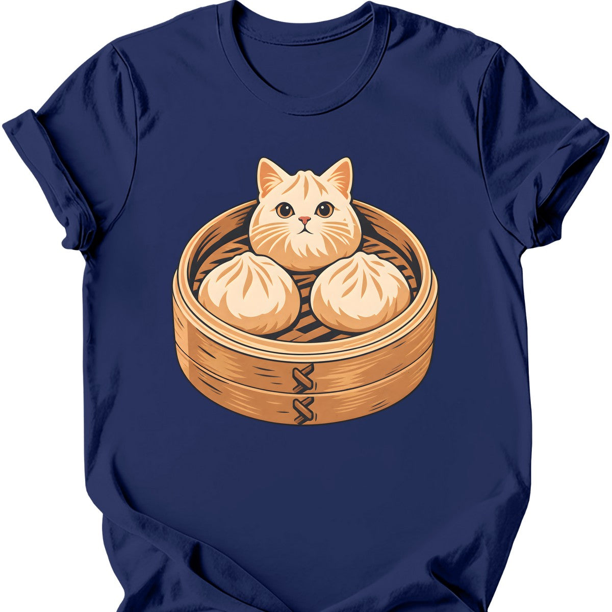 Dumpling Cat T-Shirt — Navy