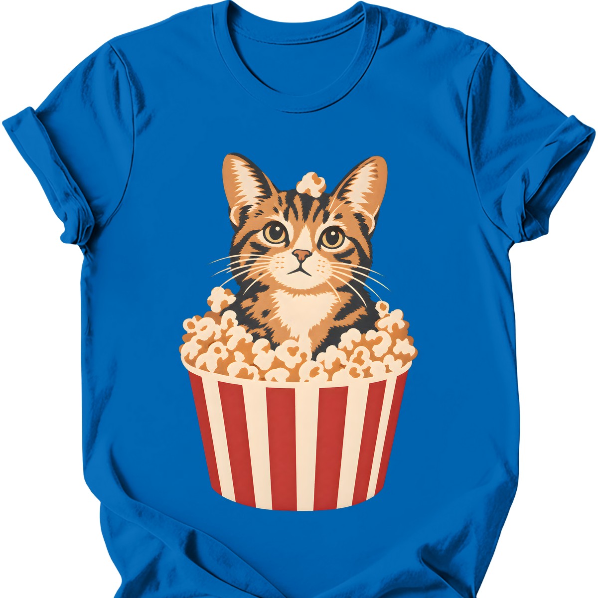 Popcorn Cat T-Shirt — Royal