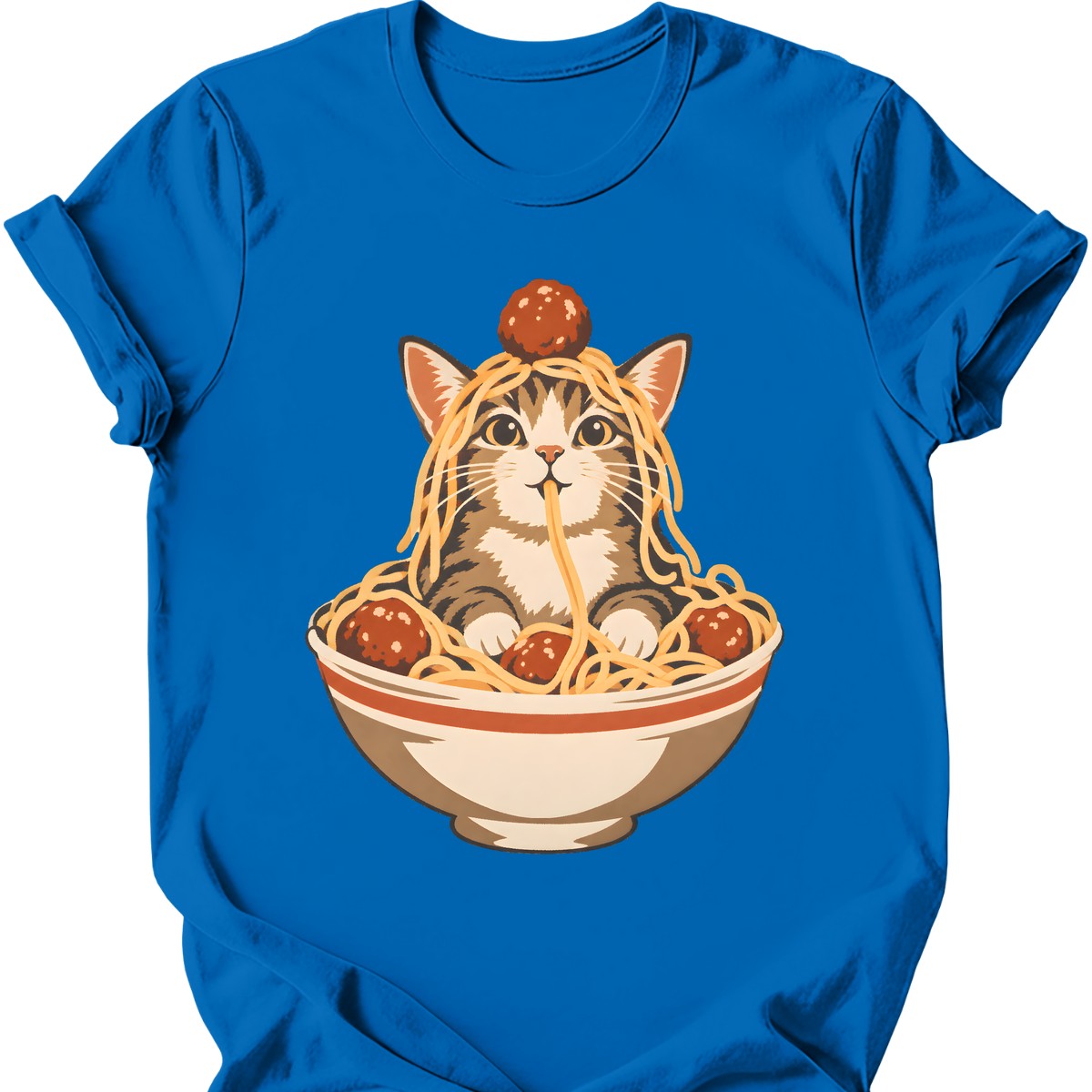 Spaghetti Cat T-Shirt — Royal