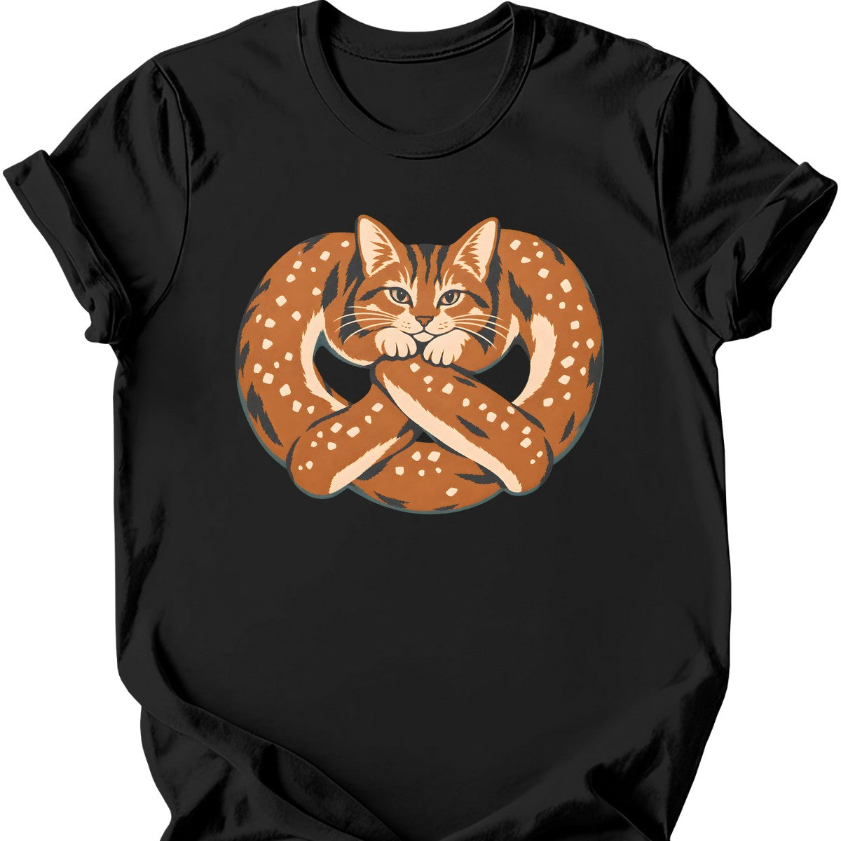 Pretzel Cat T-Shirt — Black