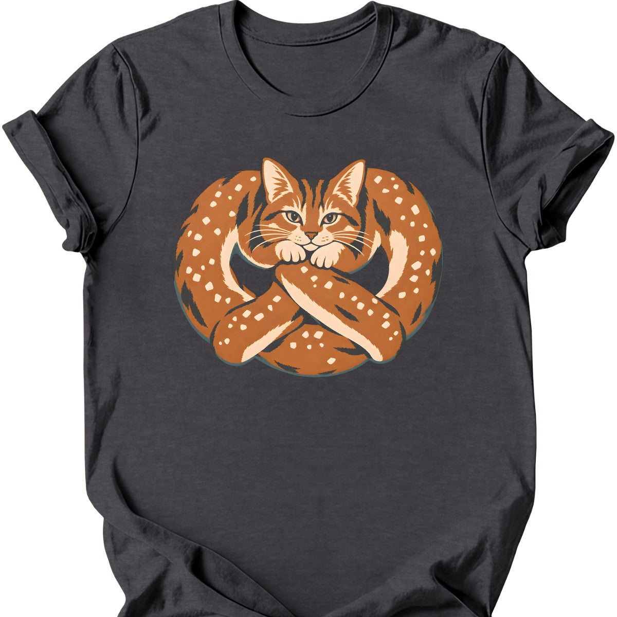 Pretzel Cat T-Shirt — Dark Heather