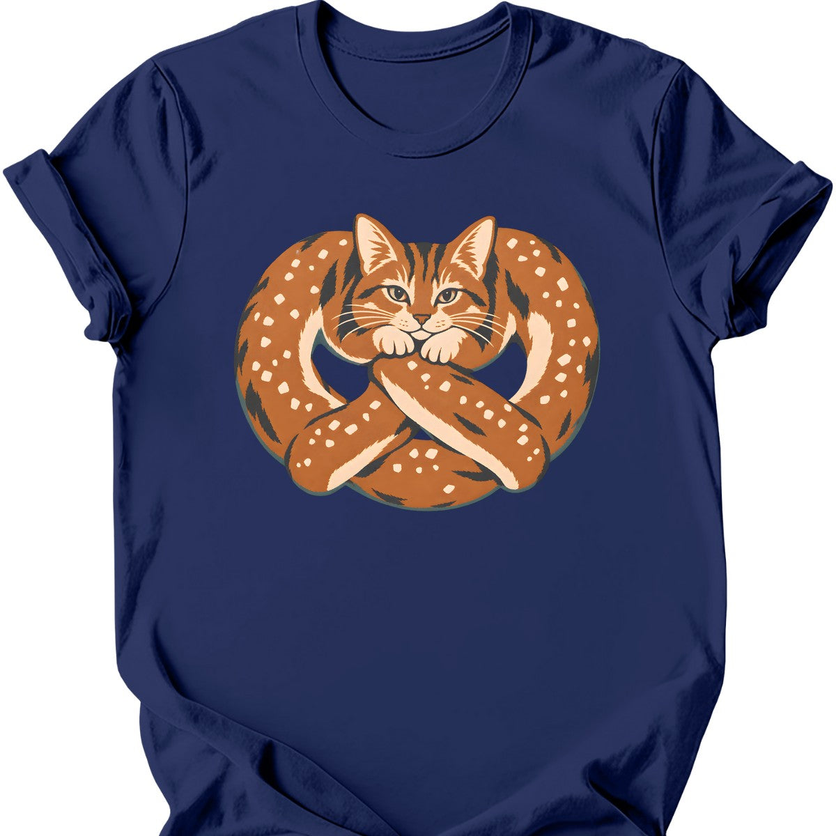 Pretzel Cat T-Shirt — Navy