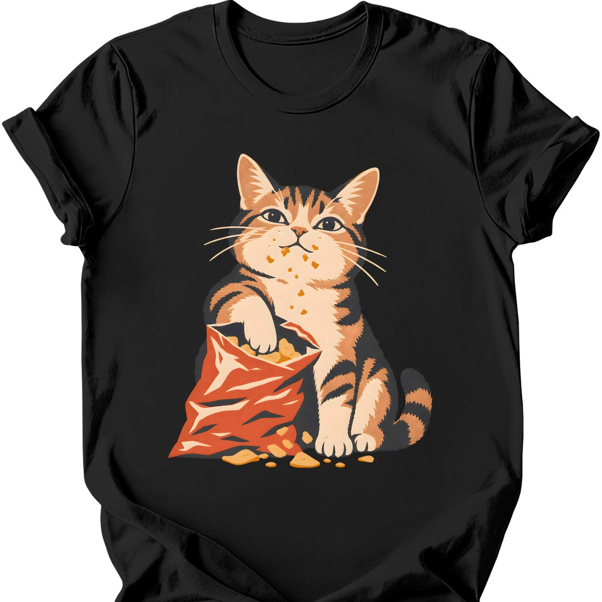 Snack Thief Cat T-Shirt — Black