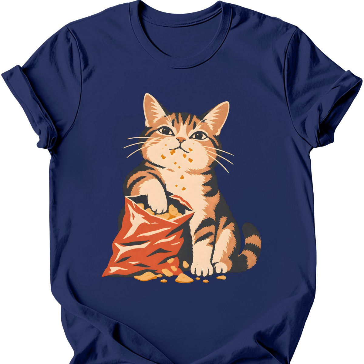 Snack Thief Cat T-Shirt — Navy