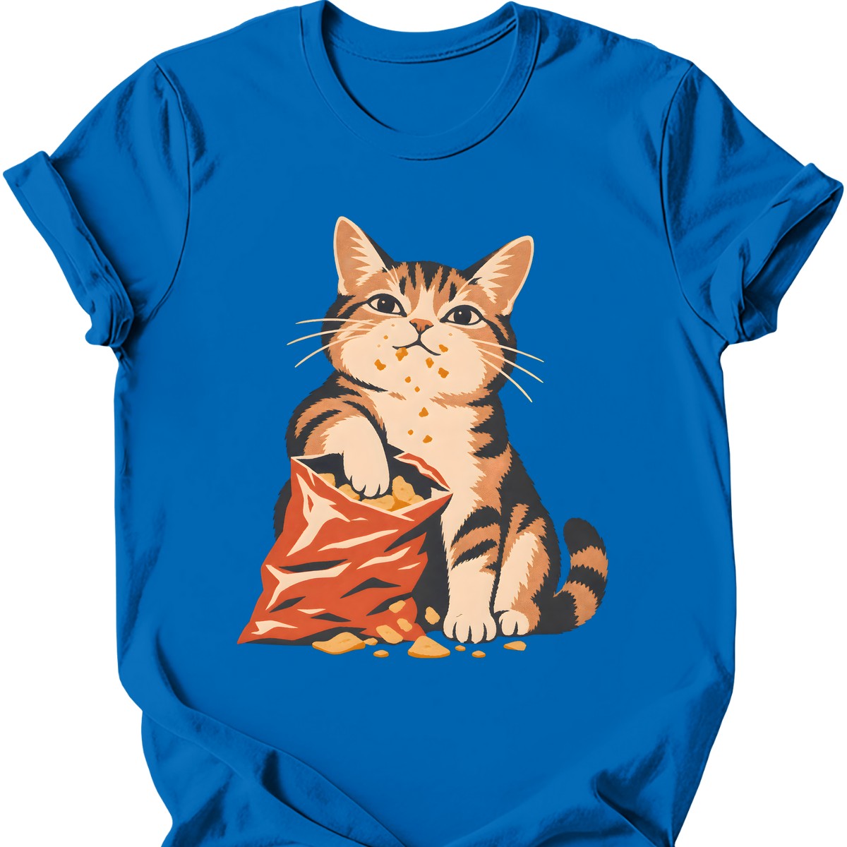Snack Thief Cat T-Shirt — Royal