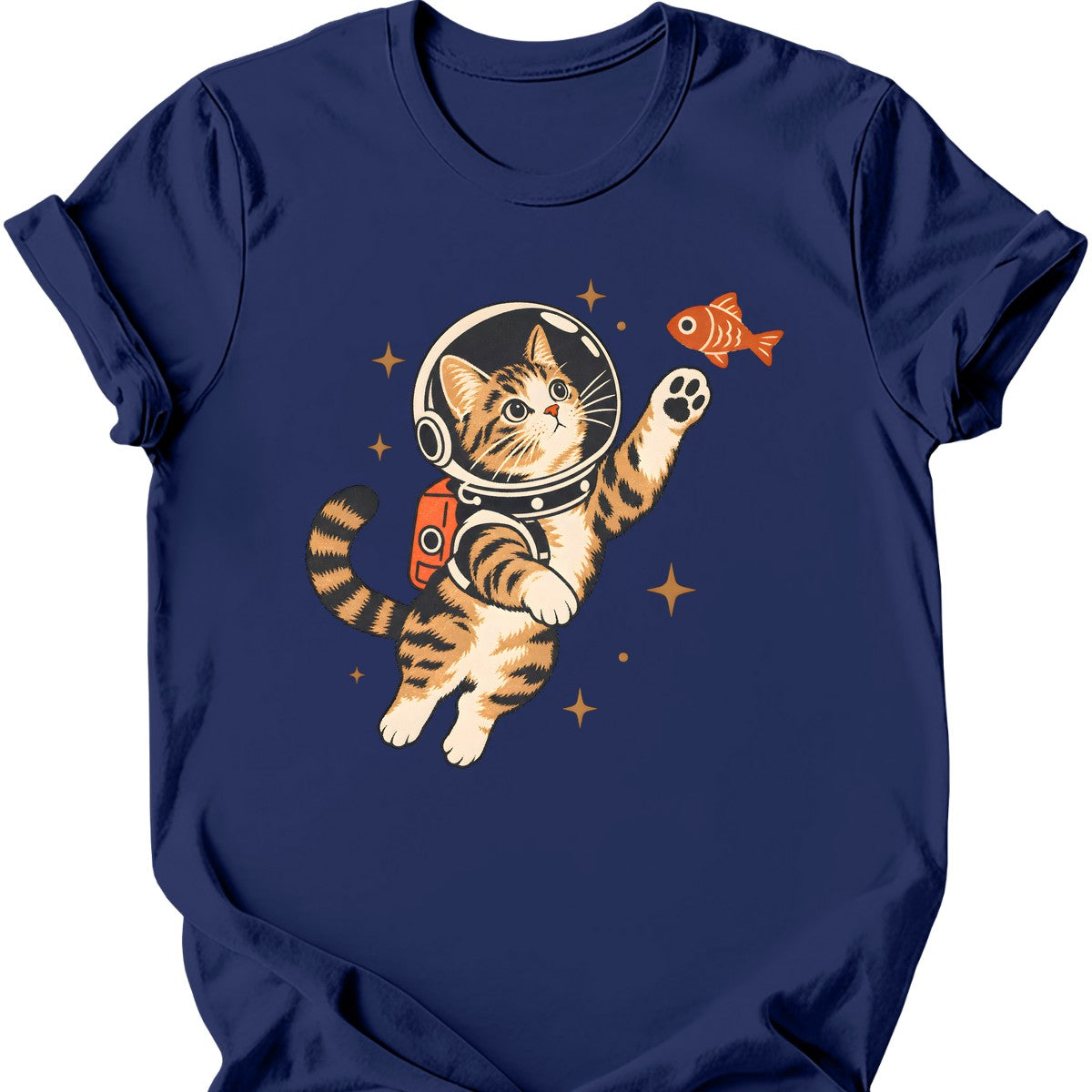 Astronaut Cat T-Shirt — Navy