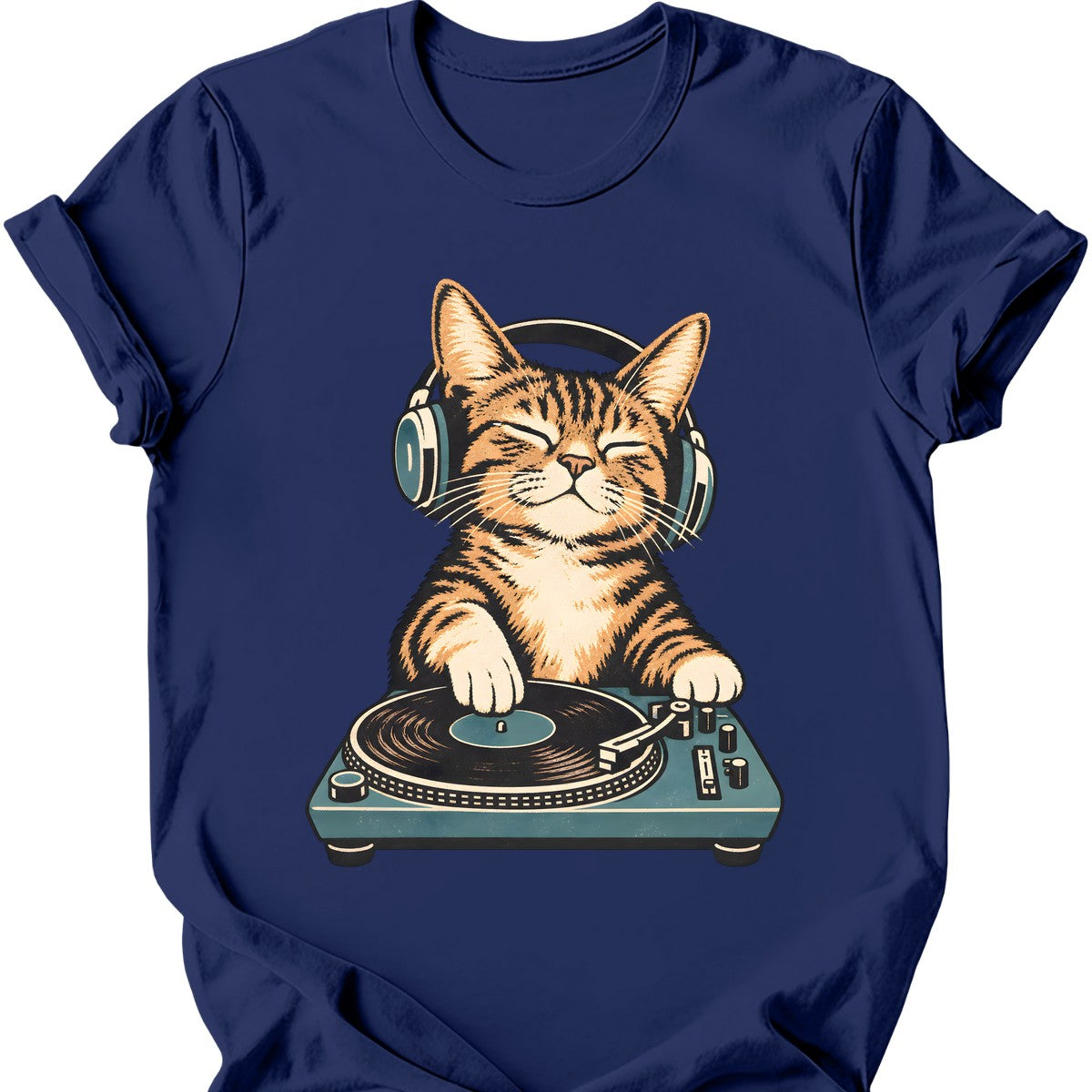 DJ Cat T-Shirt — Navy