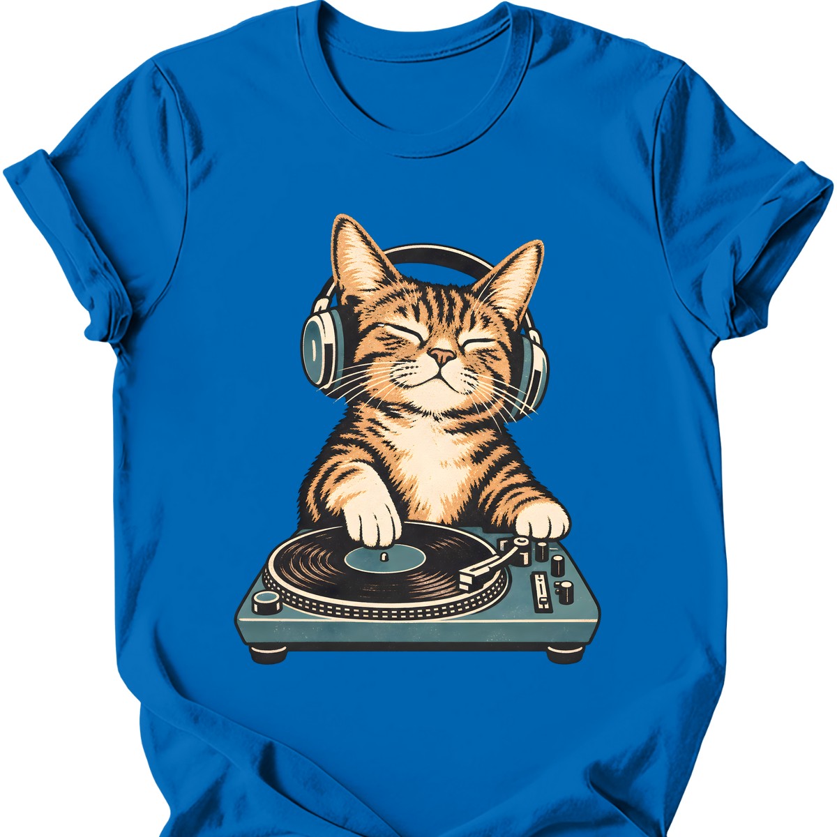 DJ Cat T-Shirt — Royal
