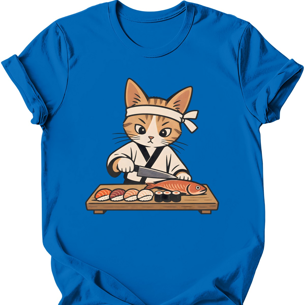 Sushi Chef Cat T-Shirt — Royal