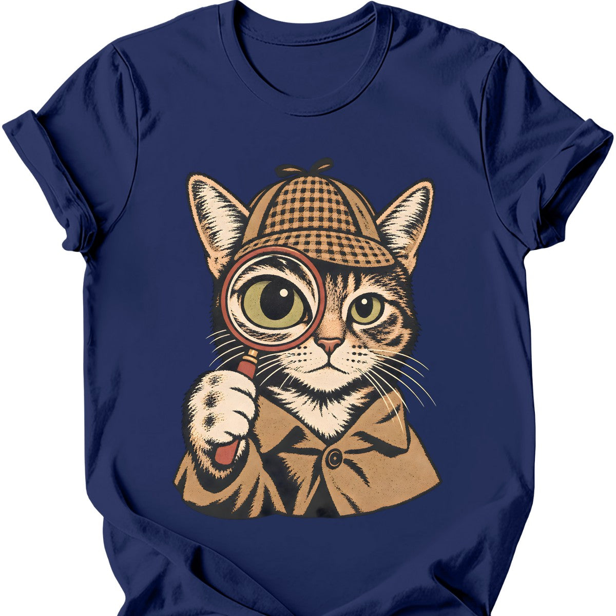Detective Cat T-Shirt — Navy