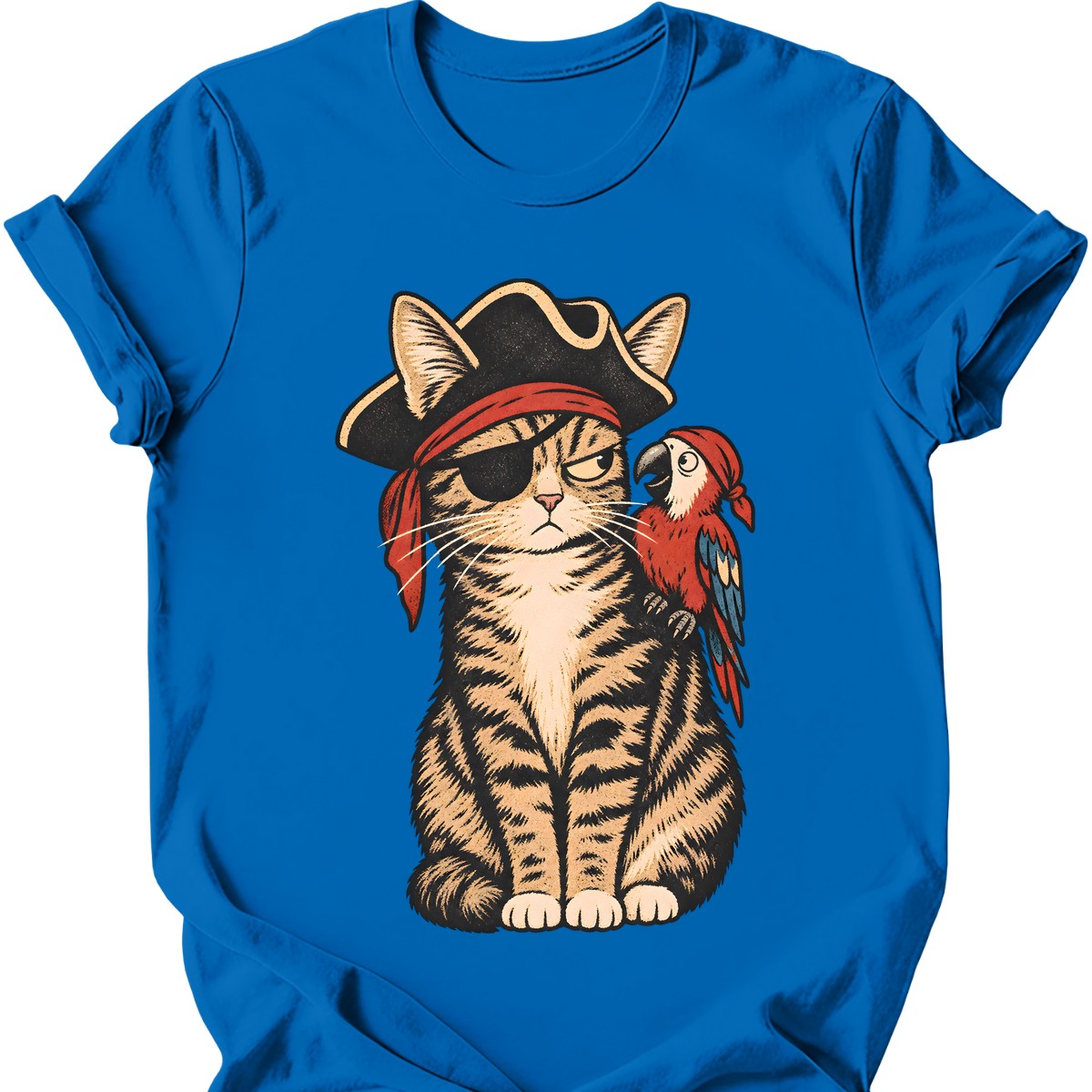 Pirate Cat T-Shirt — Royal