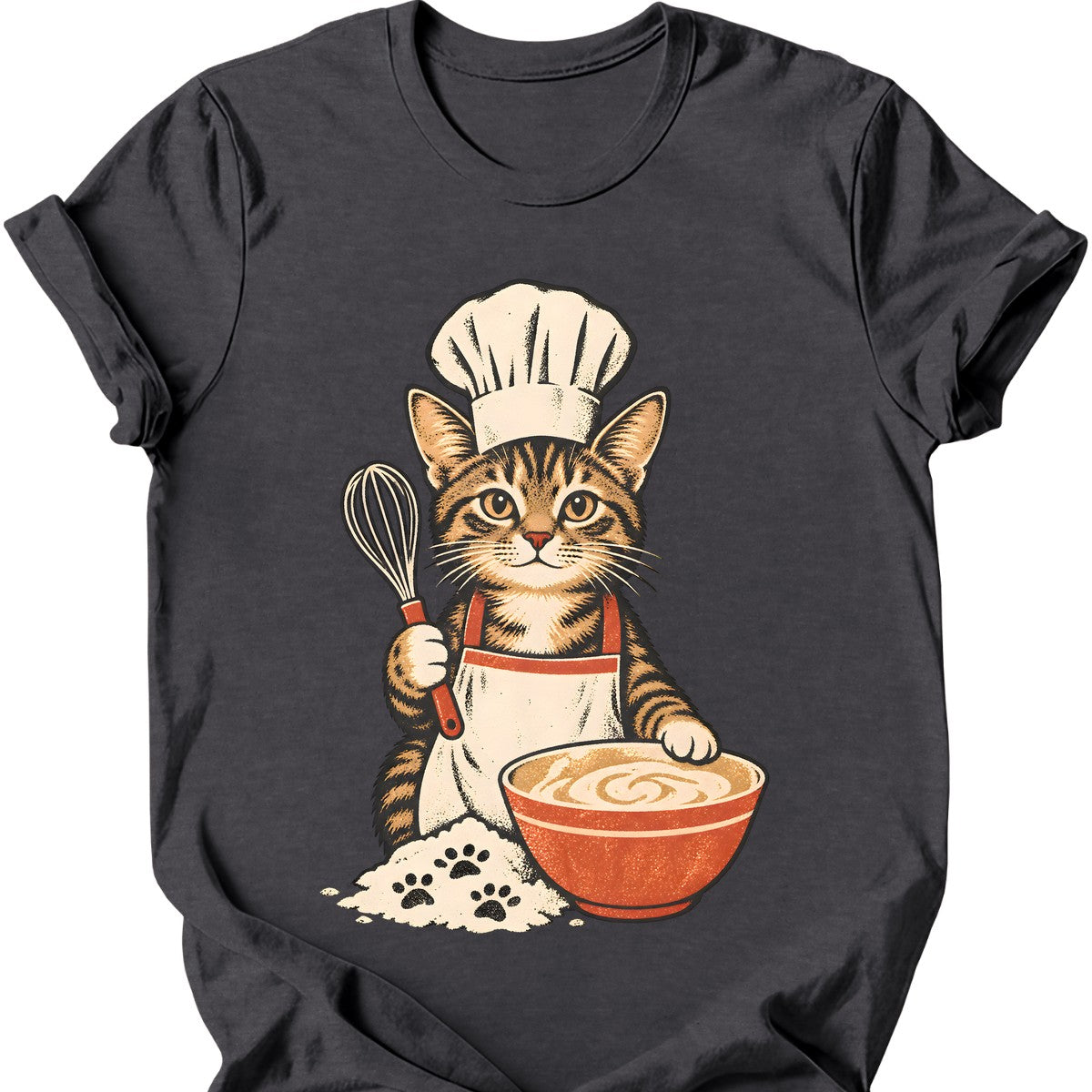 Chef Cat T-Shirt — Dark Heather
