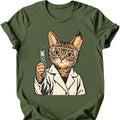 Scientist Cat T-Shirt — Military Green