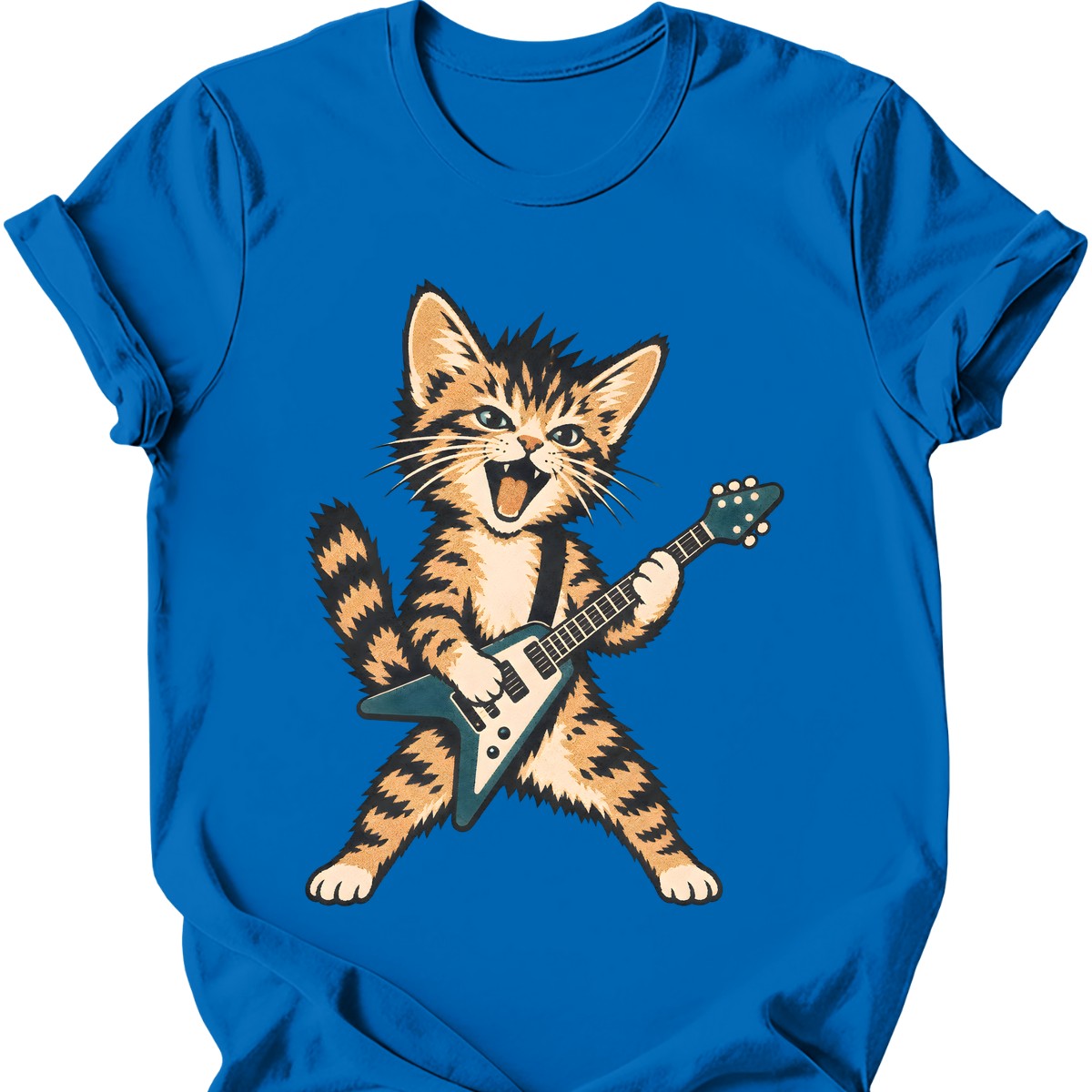 Rockstar Cat T-Shirt — Royal