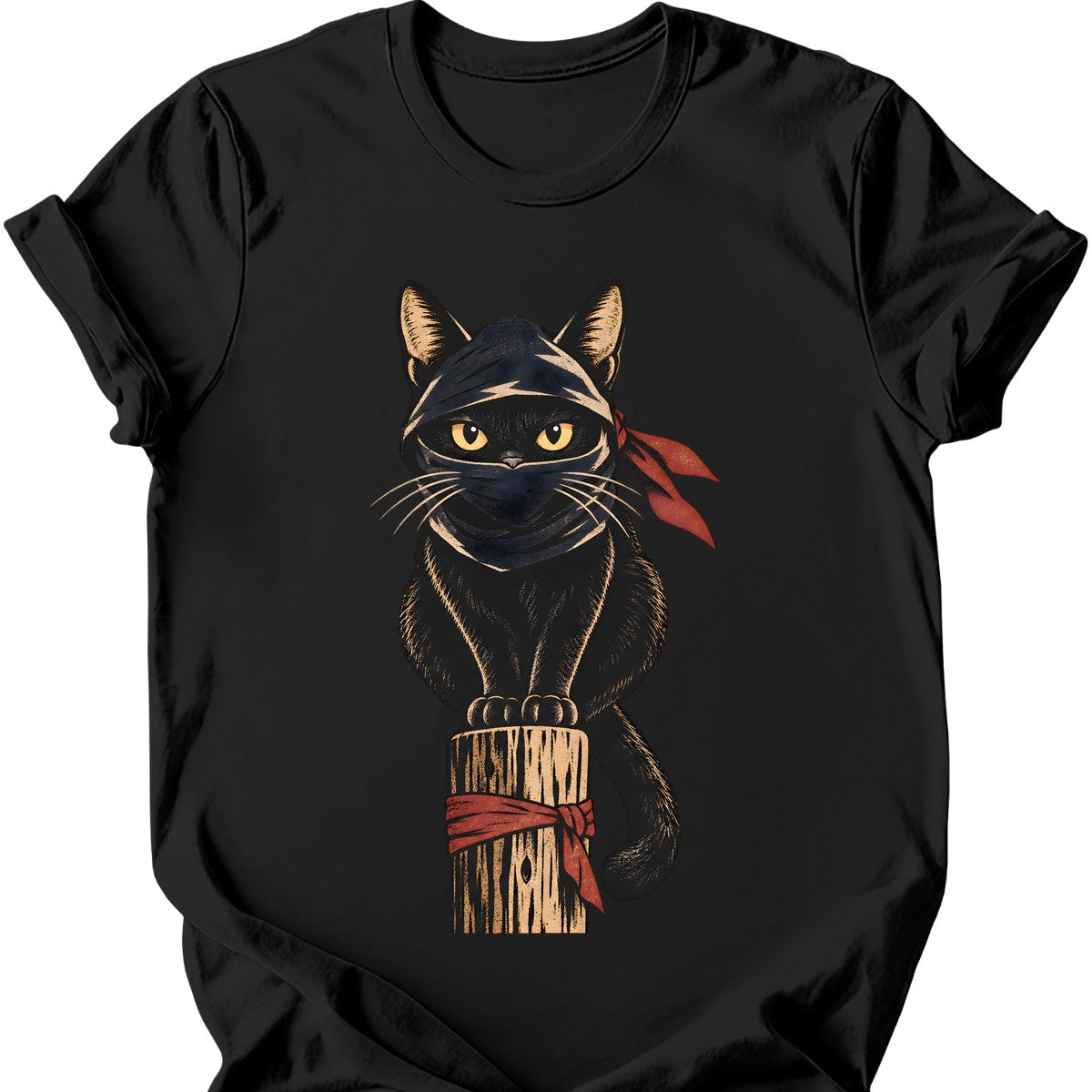 Ninja Cat T-Shirt — Black
